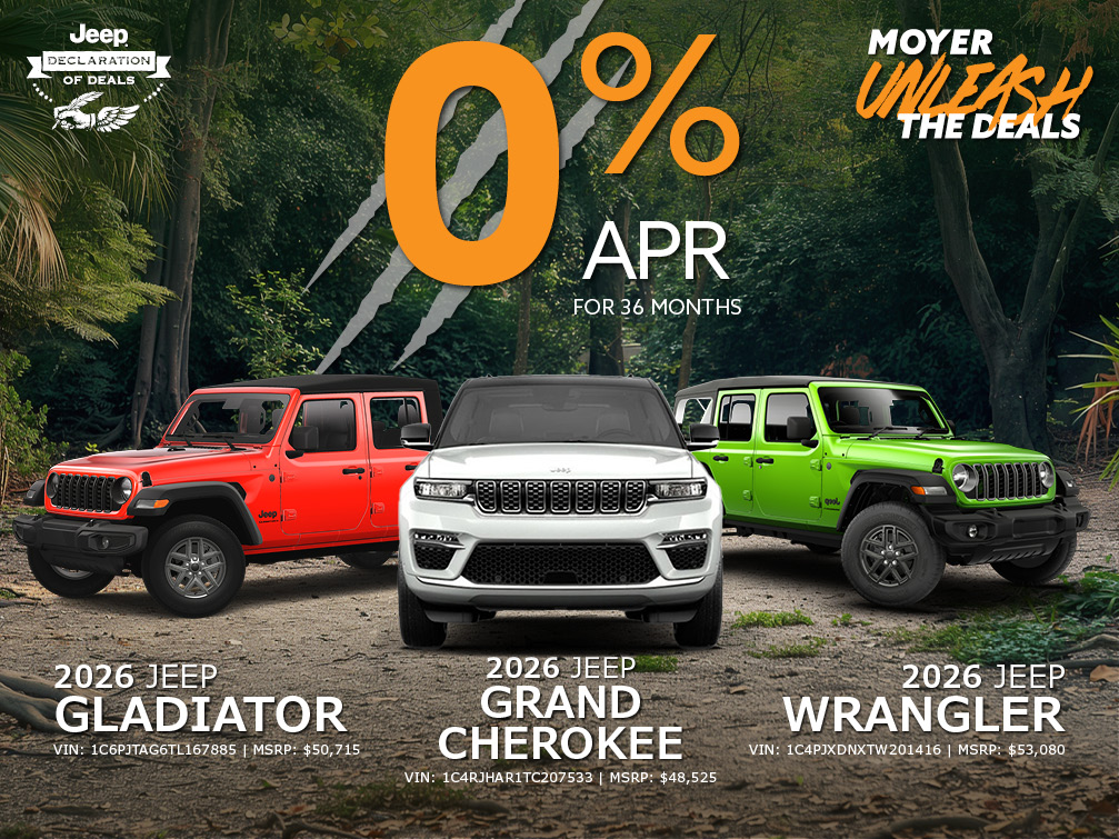 wrangler, cherokee, gladiator banner