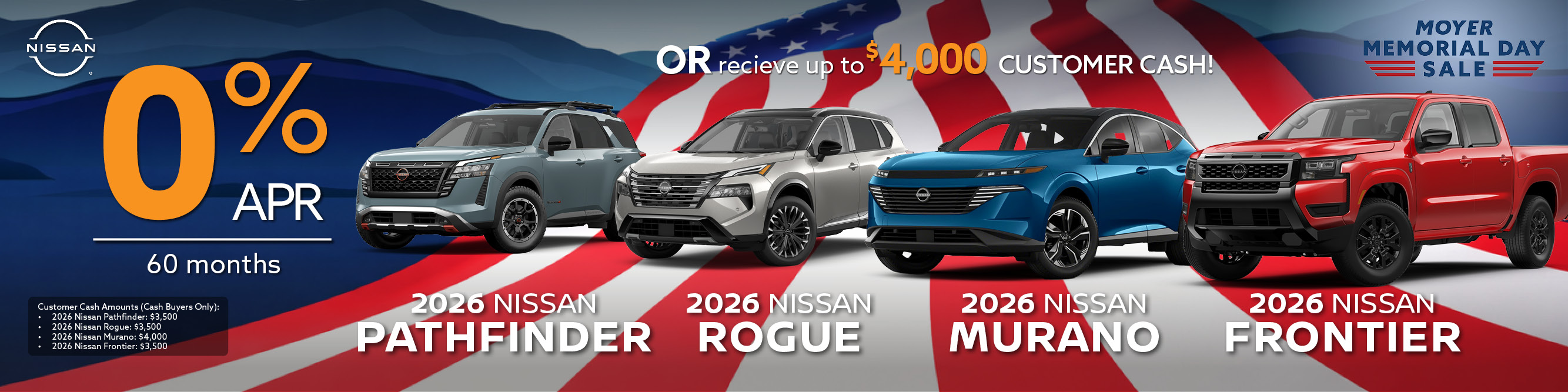 rogue, murano, pathfinder, frontier banner